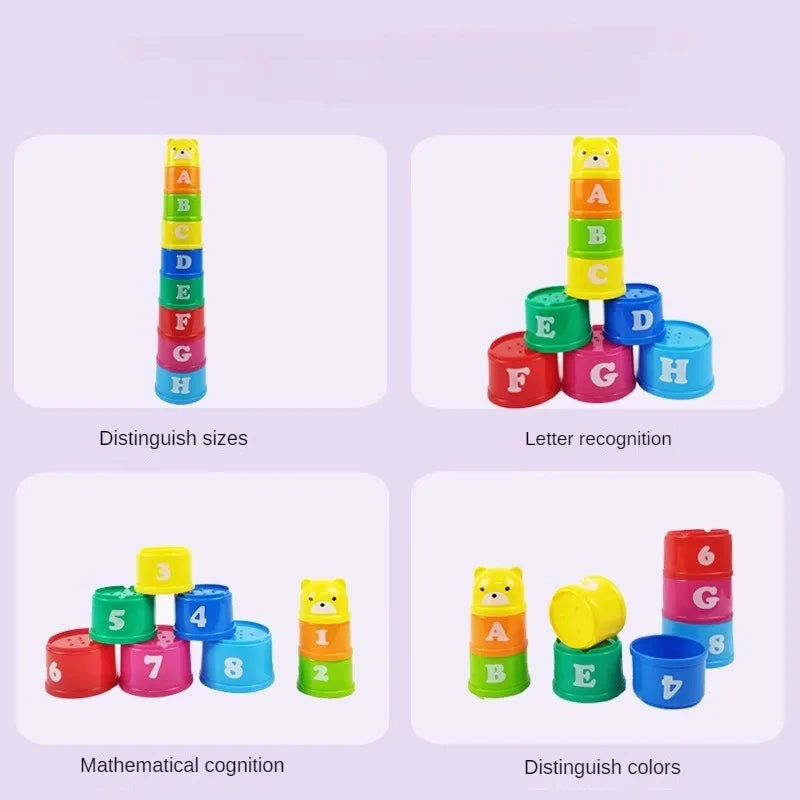 Gra Zręcznościowa dla Dzieci – Speed Stacking Cups, Edukacyjny Tor Wyścigowy i Puzzle