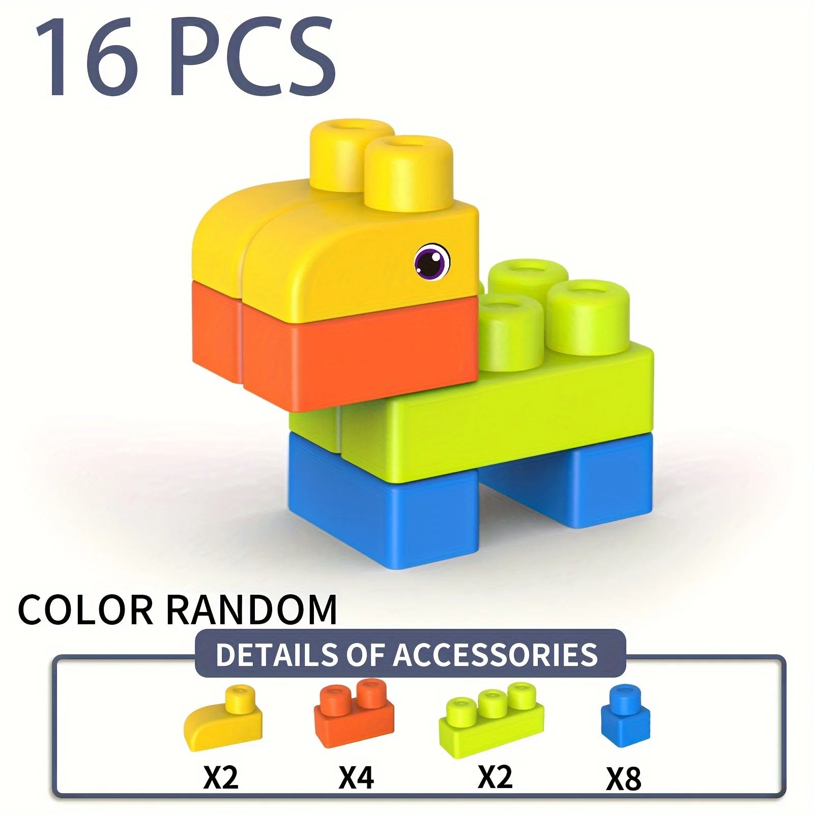 Nowe Duże Miękkie Klocki Gumowe – Edukacyjne Klocki DIY dla Dzieci, Bezpieczne i Gryzące