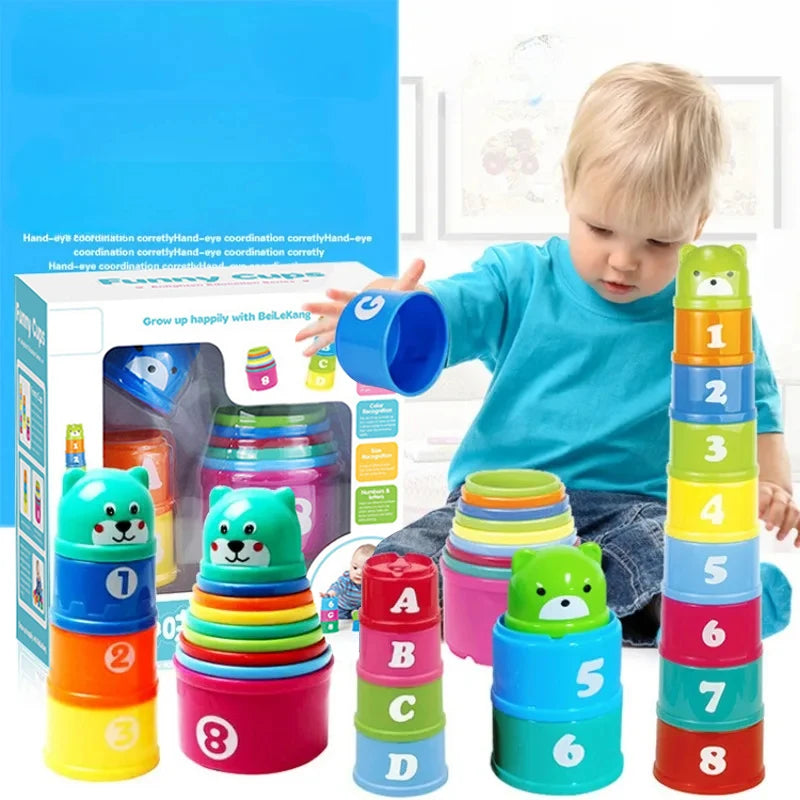 Gra Zręcznościowa dla Dzieci – Speed Stacking Cups, Edukacyjny Tor Wyścigowy i Puzzle